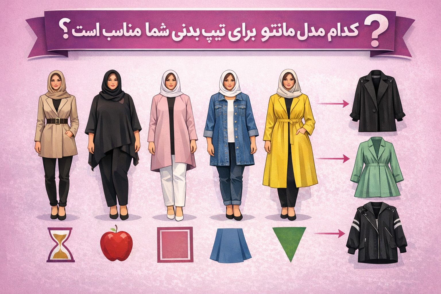کدام مدل مانتو برای تیپ بدنی شما مناسب است؟